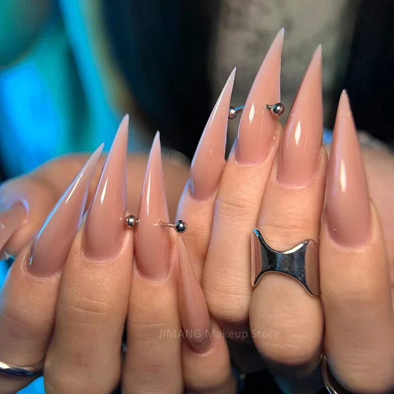 10PCS Handmade Cat Claw Press On Nails Y2K Long  Dragon Shape Claw False Nails Tips Acrylic Fake Nail With Glue Nail Sticker