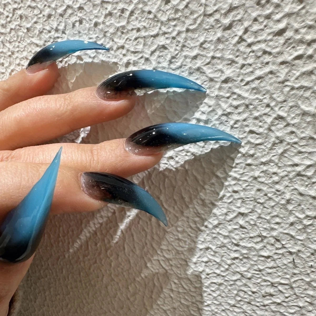 10PCS Handmade Cat Claw Press On Nails Y2K Long  Dragon Shape Claw False Nails Tips Acrylic Fake Nail With Glue Nail Sticker